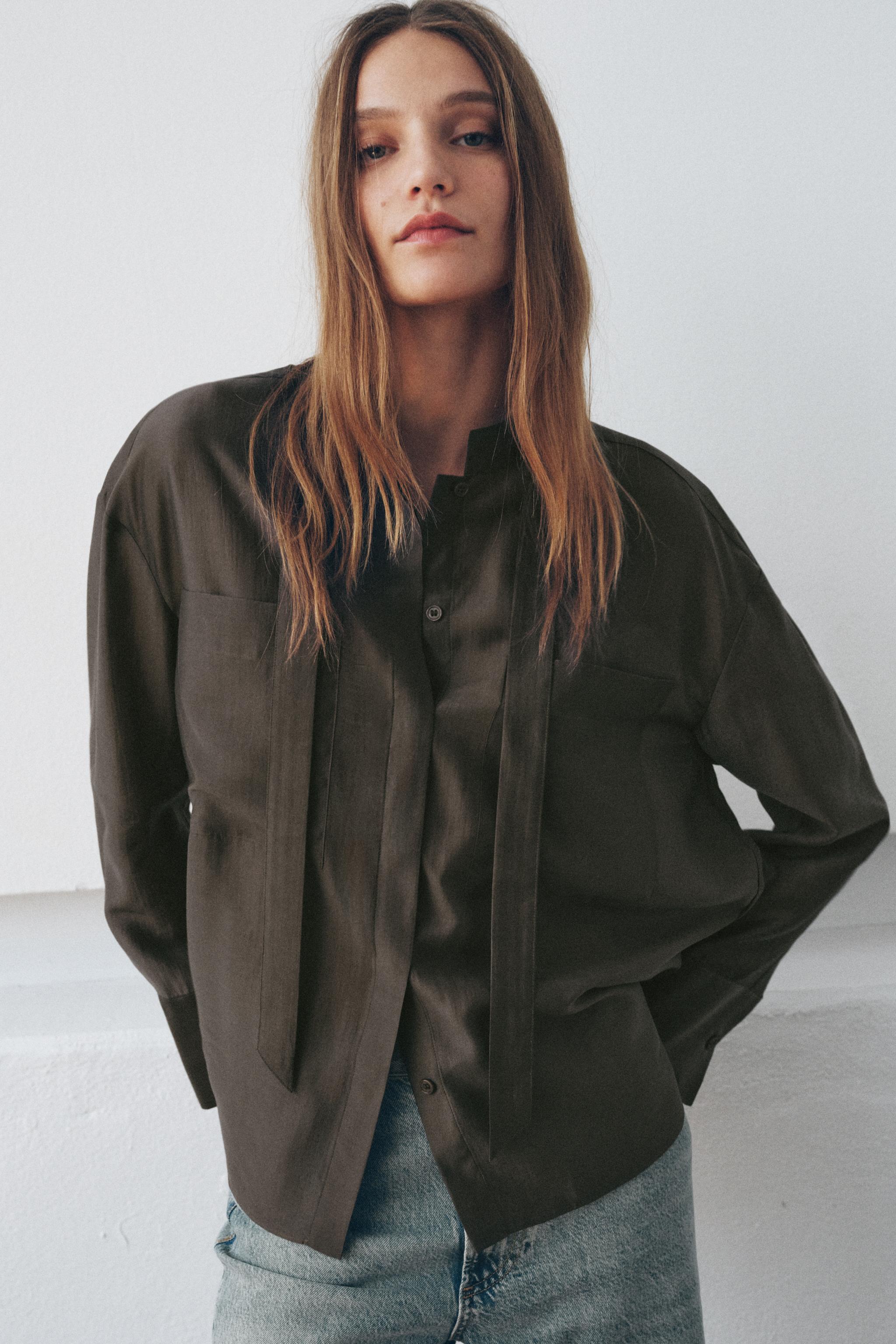 ZW COLLECTION BOW POCKET SHIRT